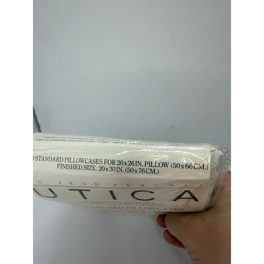 Utica 2 Standard Pillowcases Maiden Lace Ruffle Rose Floral Vintage No Iron
